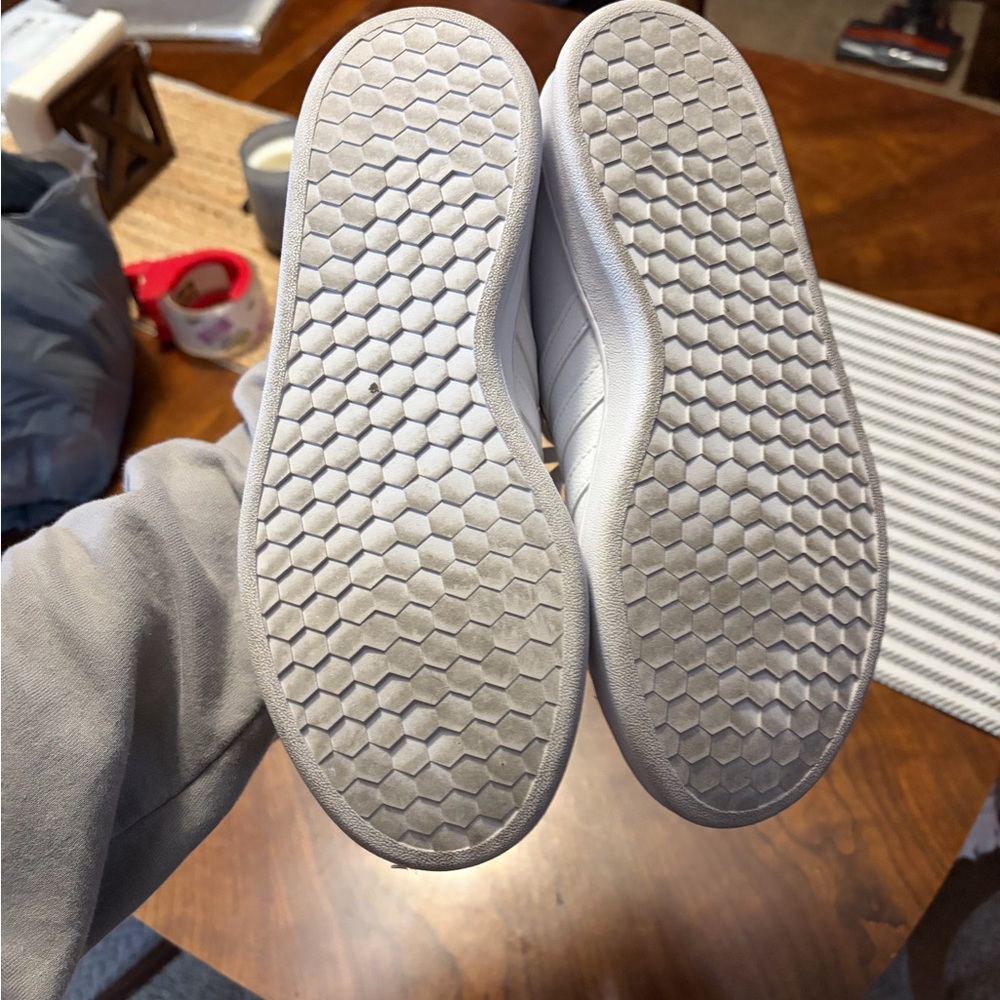 adidas Women's White Leather Sneakers - Picture 6 of 6